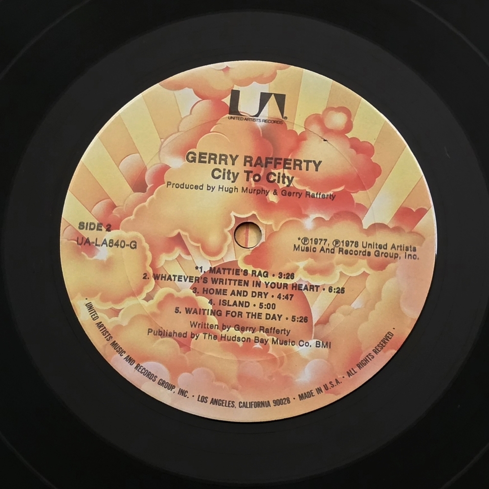 Gerry Rafferty City To City 1978 United Artists UA-LA840-G Rock Vinyl LP Vintage - Picture 8 of 15